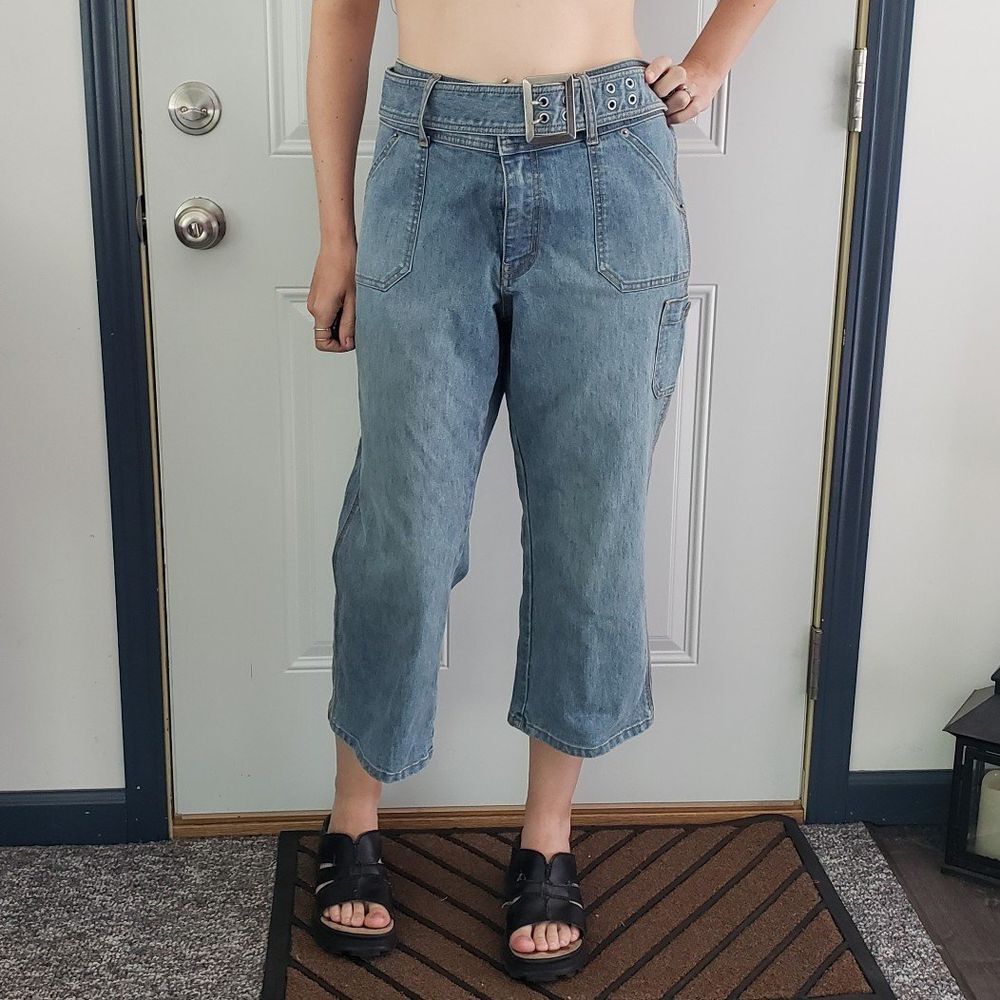 Y2K Deadstock Denim Capris with Denim Belt